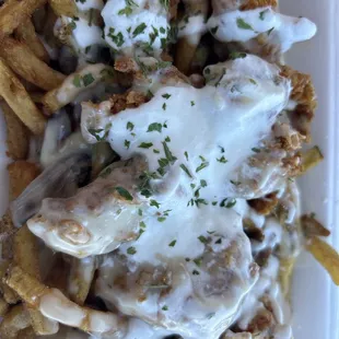 These are the loaded fries!  Delish!