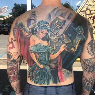 Back piece, based off of a painting