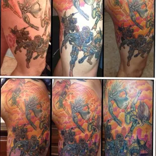 My thigh done by Diane! 92 xmen style!!!