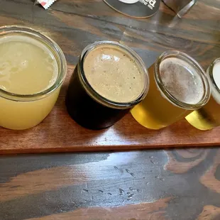 They do 4x 4oz pours in a flight. Great way to sample their variety of beers.