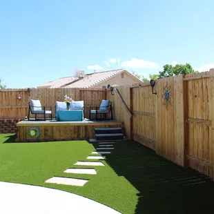 better view of pavers and fence edging.