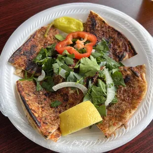 Lahmacun - Only place I've found in town that serves it. Fresh and crispy would've been better but it wasn't bad and glad I tried it..