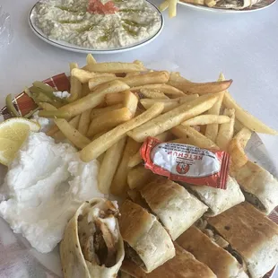 Chicken Shawarma and Baba Ghanouj