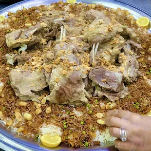BIG PLATES OF LAMB WITH RICE ARABIC STYLE