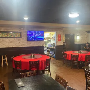 a man standing in a restaurant