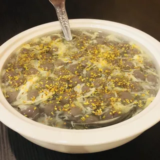 Sticky Rice Ball Soup with Sweet Rice Wine and Osmanthus Flower