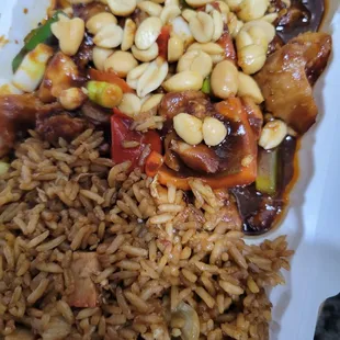 Kung pao chicken with fried rice