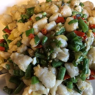 Lunch. Chopped pepper fish