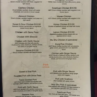 the menu