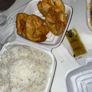 HA9. Crab Rangoon and side of Steamed Rice