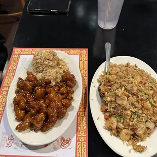Sesame Chicken and shrimp 61. Fried Rice Lunch Special