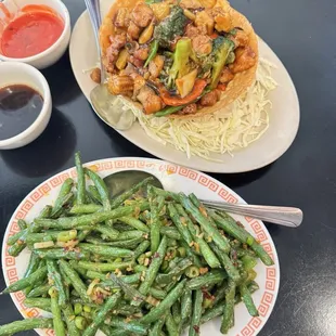 Sautéd green beans and the the birds nest a 10/10