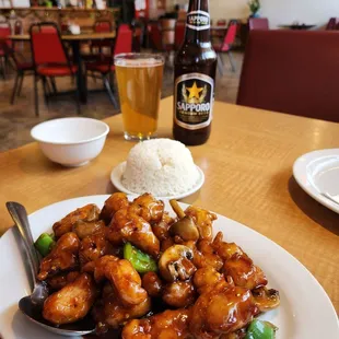 General Tso Chicken and rice