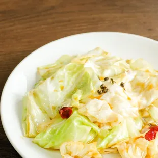 a plate of cabbage
