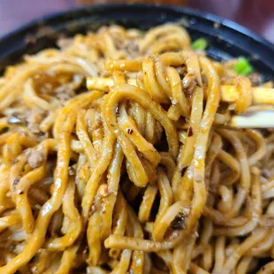 Dan Dan Noodles. Mala spicy with sesame paste.