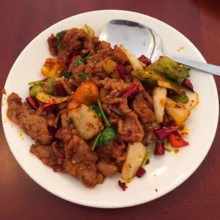 T2Fried sliced beef with cumin