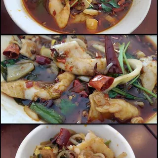 69. Fish Fillet with Szechuan Sauerkraut in Spicy and Hot Oil