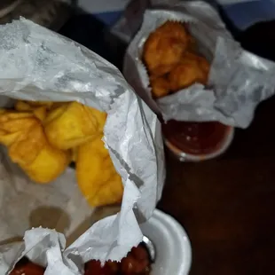 Crab rangoon and egg rolls