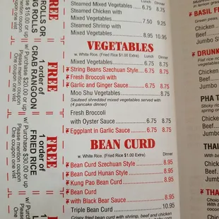 Healthy and vegetarian food, coupon on the left side