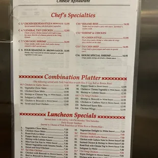 Menu back