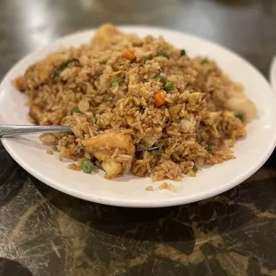 a plate of fried rice