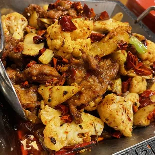 Hot and Spicy Dry Pot with Beef...this is a go to every time, so spicy, so good