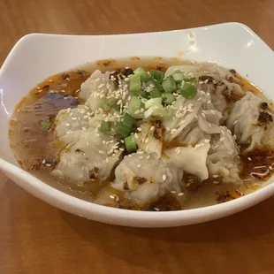 Spicy Red Oil Pork Dumplings