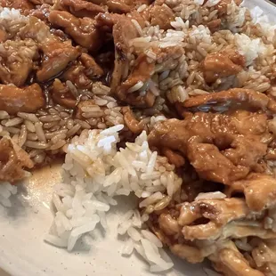 Chicken and broccoli with white rice (I asked for no vegetables this time).