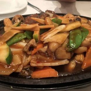 Beef, scallops and shrimp