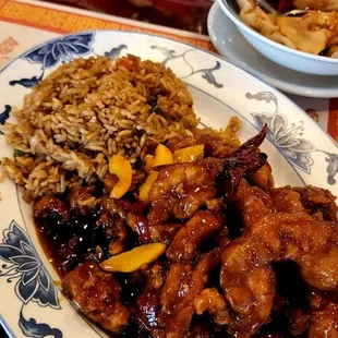 Orange chicken and fried rice