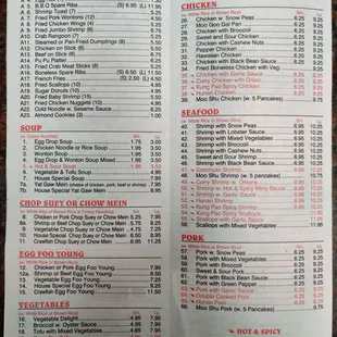 sushi and sashimi, menu
