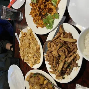 a table full of food