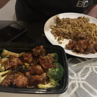 orange chicken with broccoli