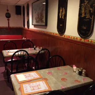 tables and booths in a restaurant