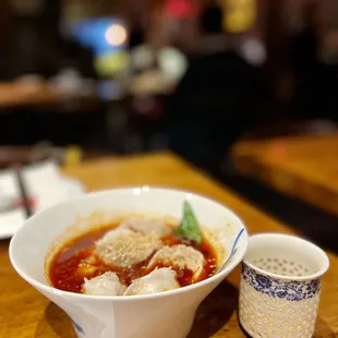 Wontons in chili oil