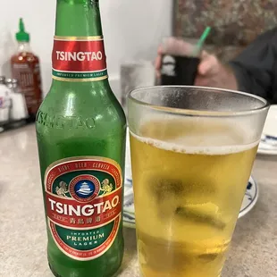 Tsingtao, ice cold and only $4.50