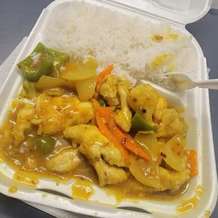 Curry Chicken with steam rice!