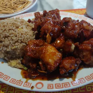 Orange chicken lunch menu