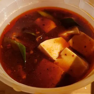 Ma po tofu, vegan w/o pork ($13). Tasty but lacked Szechuan peppercorn.