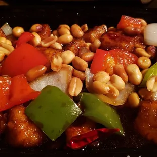 Kong pao tofu ($12). Savory and tasty the first time I had it; blander the second time I had it.