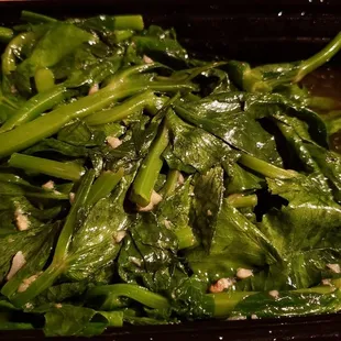 Snow pea tips ($15). Nicely done the first time I had it; terrible and burnt the second time.