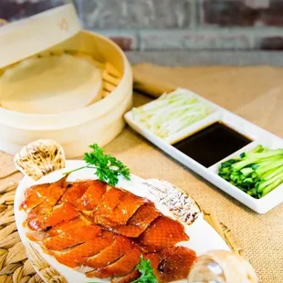 Peking roasted duck  Hui Guo Rou (Pinyin please ask waiter for the English name) Shui Zhu Niu(Pinyin please ask waiter for the English name)