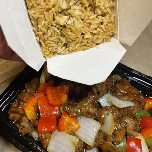 Sizzling pepper beef