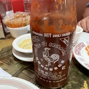 a bottle of hot sauce