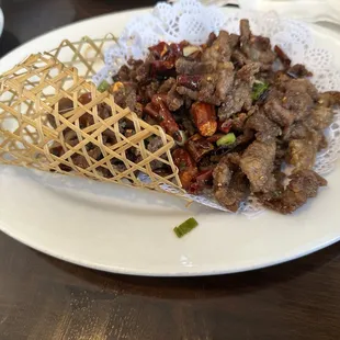 Crispy beef. Very good &amp; spicy