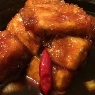 General tso's tofu. Would have been a great entree if it wasn't all clumped together.