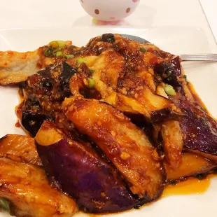 Eggplant Garlic Sauce with Meat Lunch