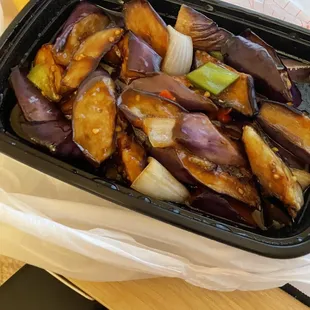 Eggplant in brown sauce