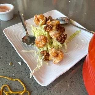 Walnut shrimp? Waste of $$$$. Not taking it to go. Best thing we ate was vegetable lo mein and white rice.