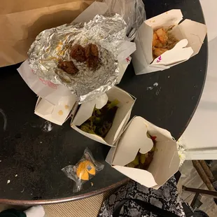 a table with food on it